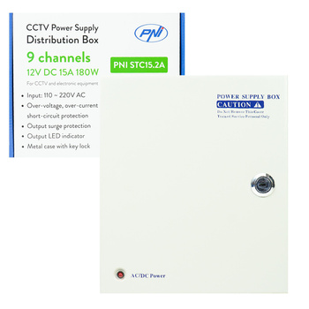 Zasilacz CCTV PNI STC15.2A w obudowie