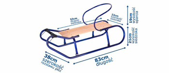 Sanki metalowe oparcie drewniane siedzen