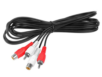 Kabel 2X wtyk rca- 2X gniazdo rca 2,5m