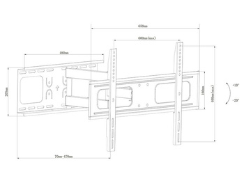 Uchwyt do telewizora 32"-65" z przegubem