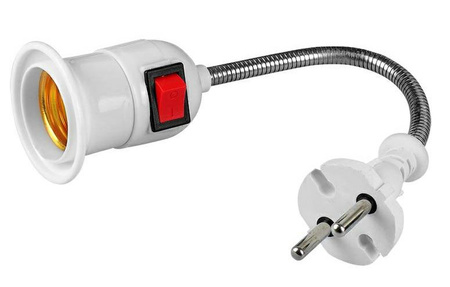 Adapter gniazda żarówki E27 - wtyk 230V 