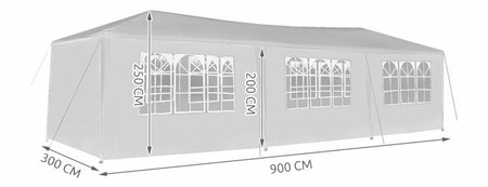 Pawilon Namiot ogrodowy 3x9m biały