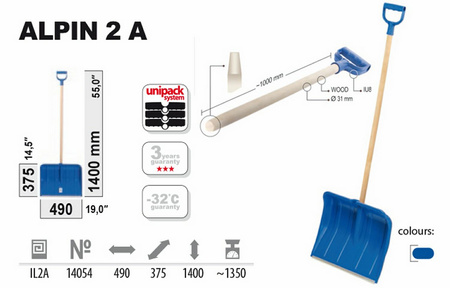 Łopata do śniegu ALPIN 2 A niebieski