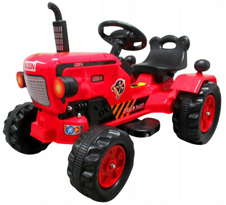 Traktor na akumulator z przyczepką czerw
