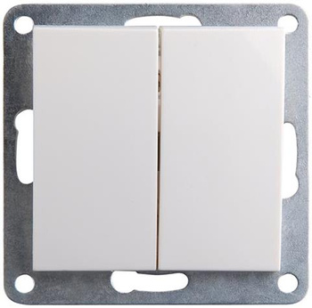 Włącznik podwójny podtynkowy biały