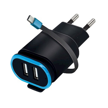 Ładowarka sieciowa TC-02 2xUSB 2.4A typC