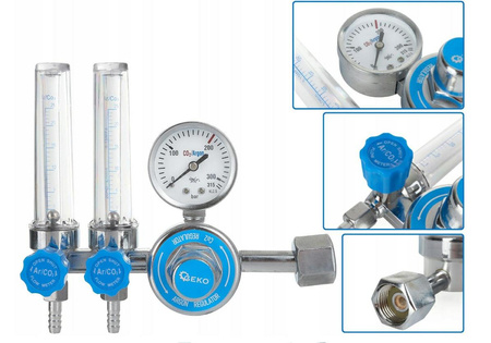 Reduktor CO2/ARGON z dwoma rotametrami  