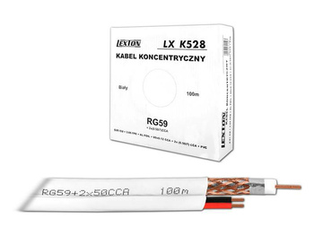 Kabel do monitoringu Rg59+2X0,5Cu 100M