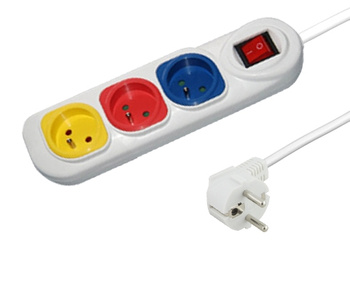 Listwa 3 Gniazda Uziemienie 1,5 M Biała