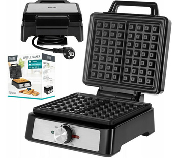 Gofrownica TEESA, 2 gofry, 1600W, inox,