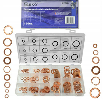 Zestaw podkładek miedzianych 150szt