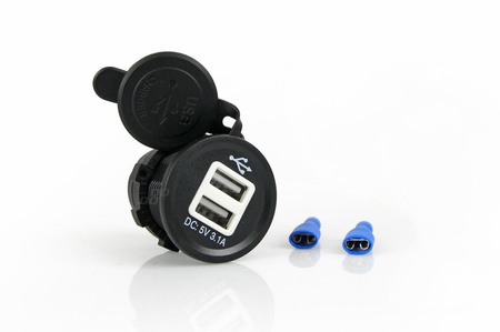 Ładowarka z zatyczką 2 USB 12 i 24V