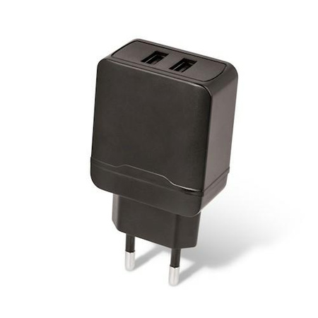 Ładowarka Sieciowa 2x USB 2,4A czarna