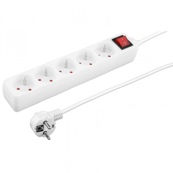 Listwa 5 Gniazd Uziemienie 3 M Biała