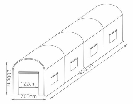 Ogrodniczy tunel foliowy szklarnia 9m2