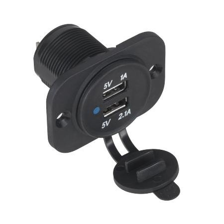 Ładowarka z zatyczką 2 USB 12 i 24V