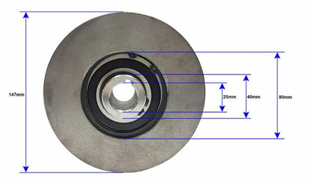 Sprzęgło odśrodkowe 147x25,4mm 2 paski
