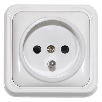 Gniazdo z uziemieniem natynkowe białe