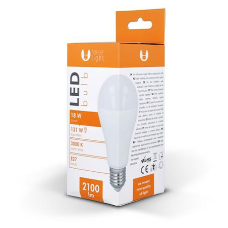 Żarówka LED A65 18W, E27,3000K, 230v