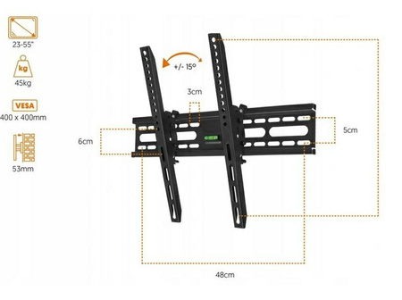 Wall mount for 23-55" LCD with adjustment