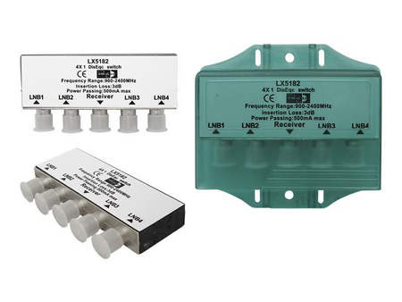 Złącze SAT DiSEqC 4x1 w obudowie LX5182