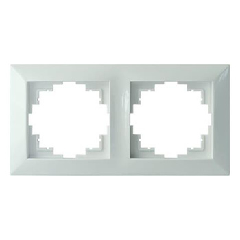 Ramka 2-krotna plastikowa, biała Corner