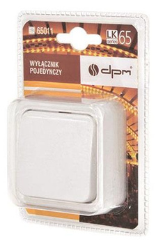 Włącznik pojedynczy, natynkowy biały