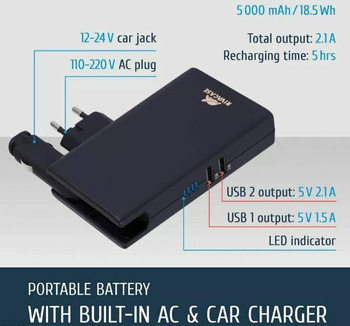 Power Bank 5000Mah Podwójne zasilanie   