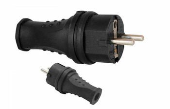 Wtyczka gumowa 230V 16A IP44 długi korp 