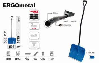Łopata do śniegu ERGOMETAL - niebieski