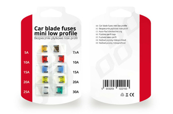 Zestaw 10szt bezpieczników samochodowych