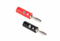 Wtyk bananowy plastik czarno-czerwony   