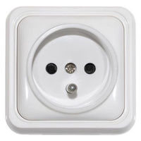 Gniazdo z uziemieniem natynkowe białe