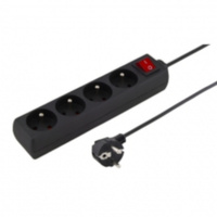 Listwa 4 Gniazda Uziemienie 3 M Czarna