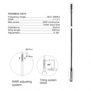 Antena cb Cirio-872 Promiennik/T3