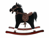 Koń na biegunach 65cm czarno- biały